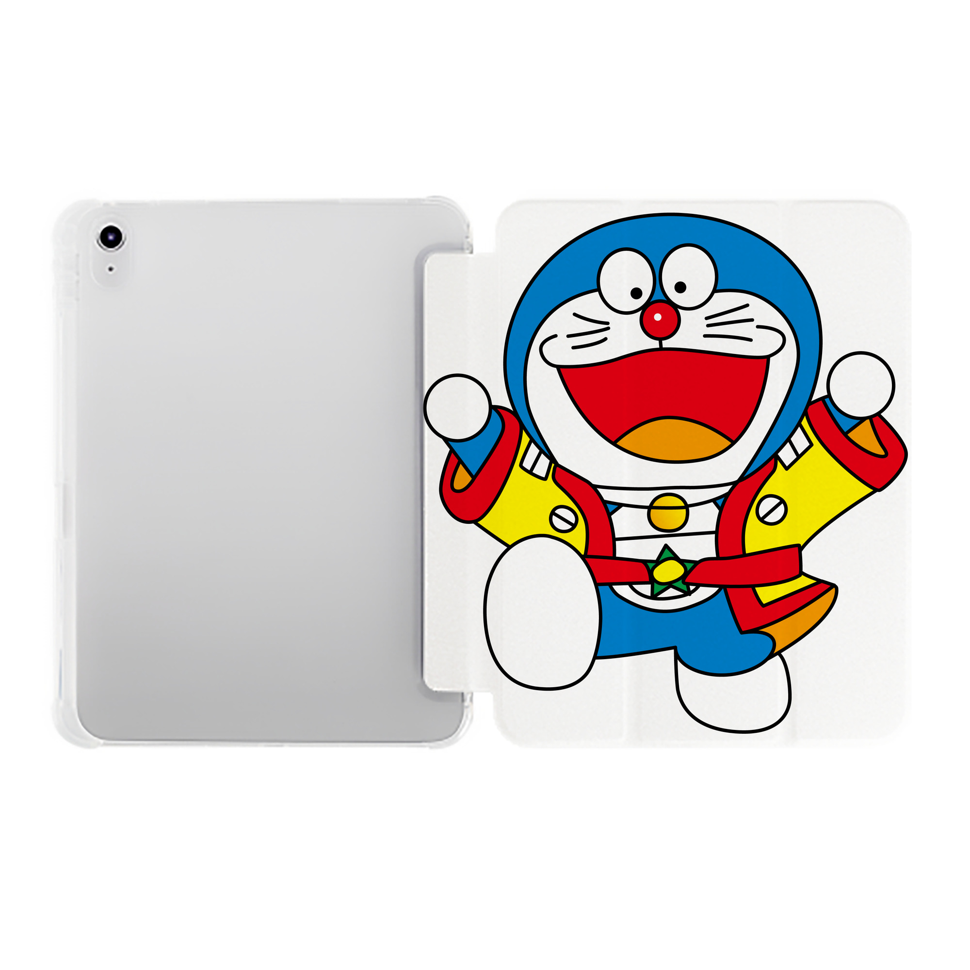 （画像用） ドラえもん Doraemon IPad ケース ペン収納付き 三つ折りスタンド PUレザー×シリコン 対応機種9.5/10.5/10.9インチ